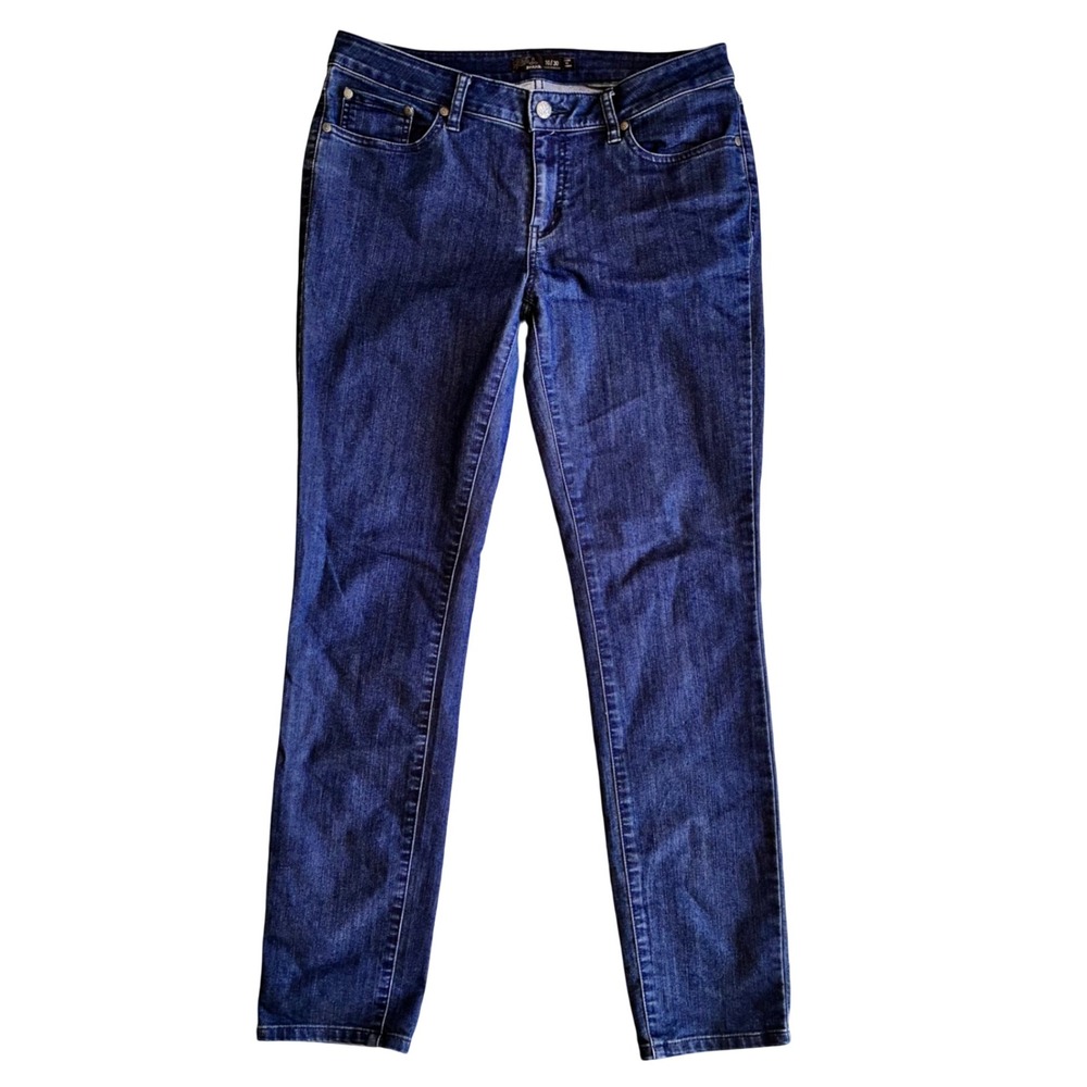 Prana Womens Dark Wash Organic Cotton Stretch Straight Leg Jeans Size 10/30 Reg